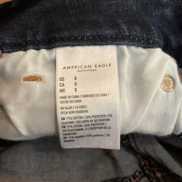 American Eagle high rise distressed shorts, size 8 - Picture 3 of 6